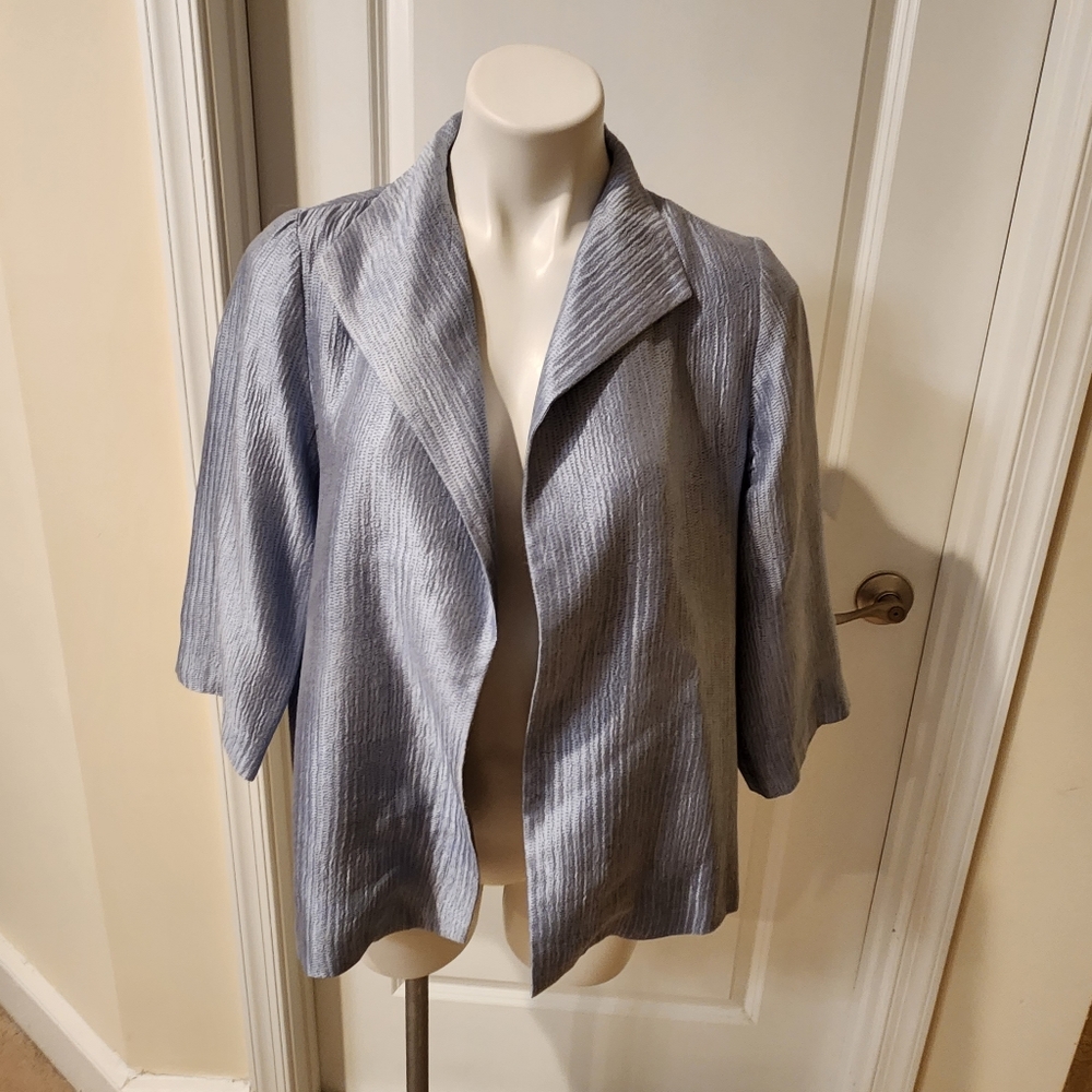 Eileen Fisher silk blue blazer size small